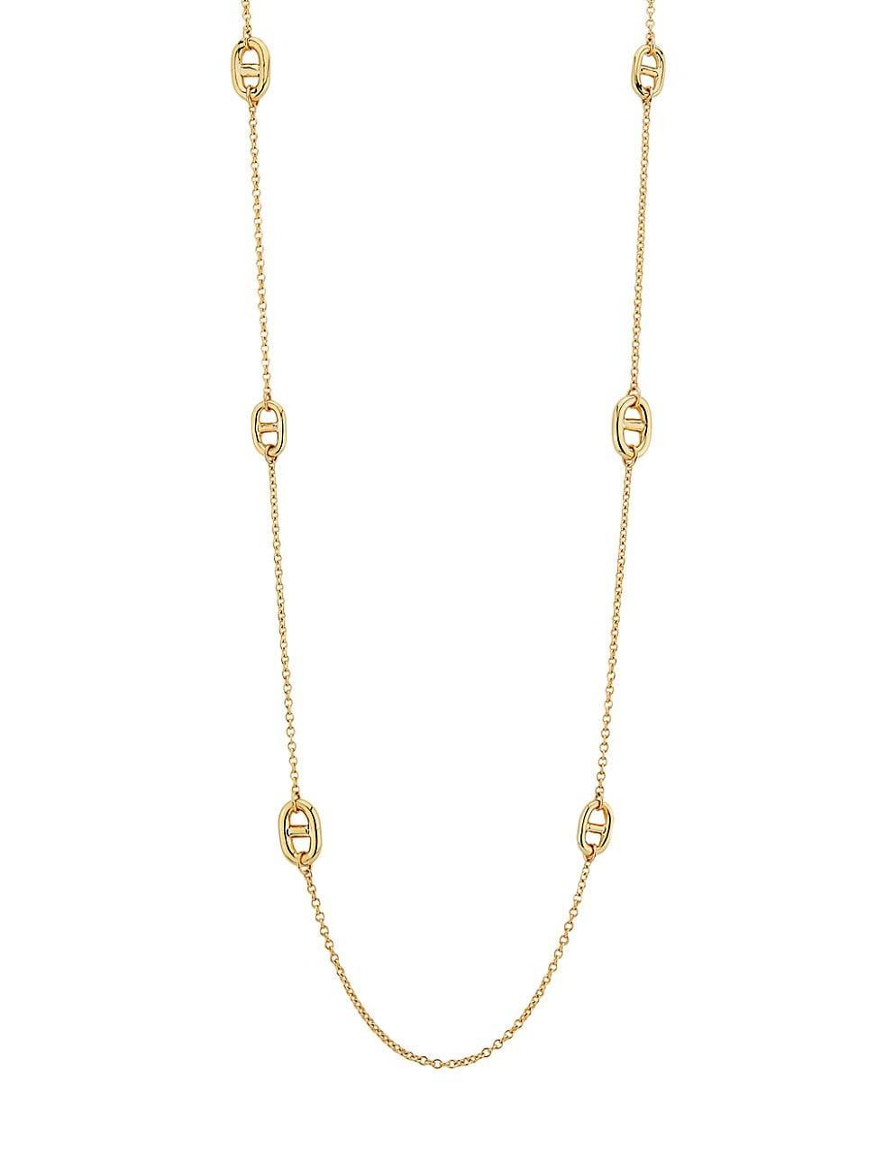 Womens 14K Yellow Gold Marina Station Necklace Product Image