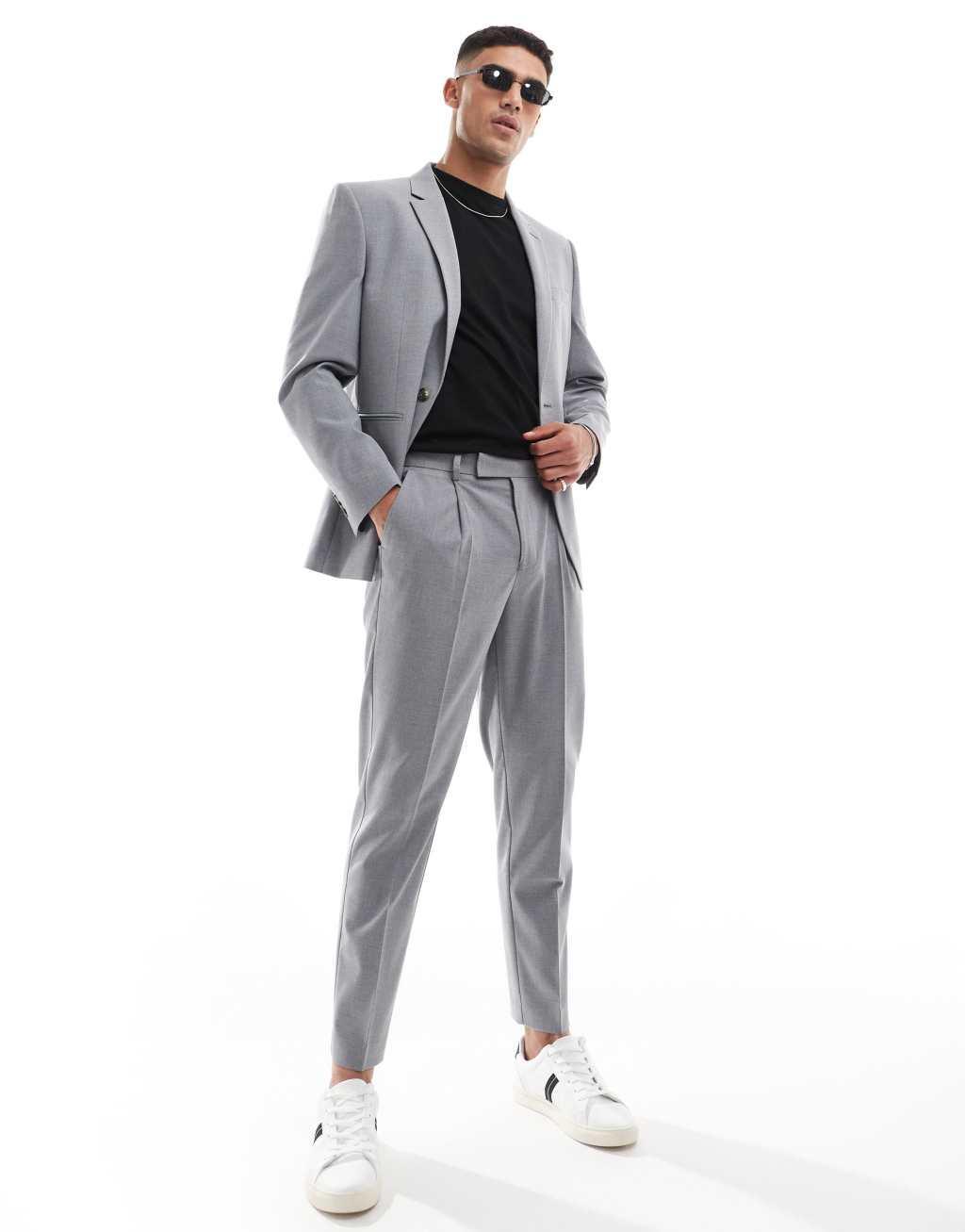 ASOS DESIGN tapered suit pants in gray Product Image