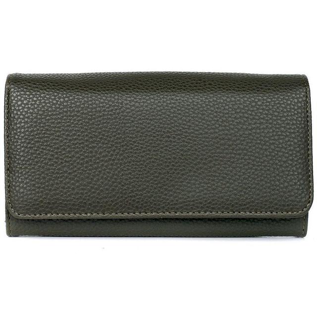 Julia Buxton Solid Pebble Faux Leather Bianca Wallet, Green Product Image