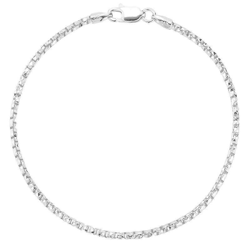 Sunkissed Sterling Box Chain Bracelet, Womens Silver Tone Product Image