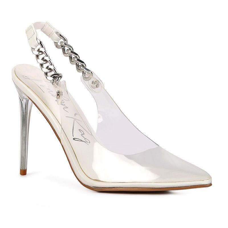 London Rag Goddess Womens Clear Chain Slingback High Heels Product Image