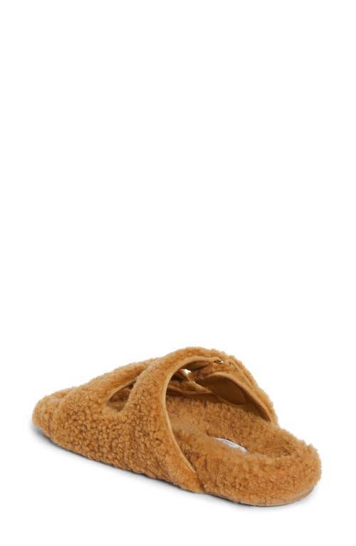 JIMMY CHOO Fayence Genuine Shearling Slide Sandal In Brown Product Image