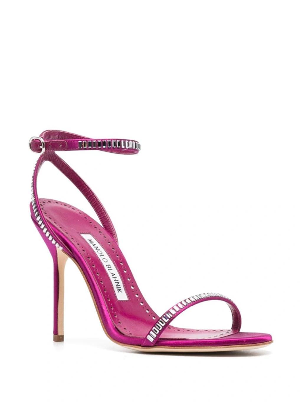 Crinastra Crystal-embellished Sandals In Pink Product Image