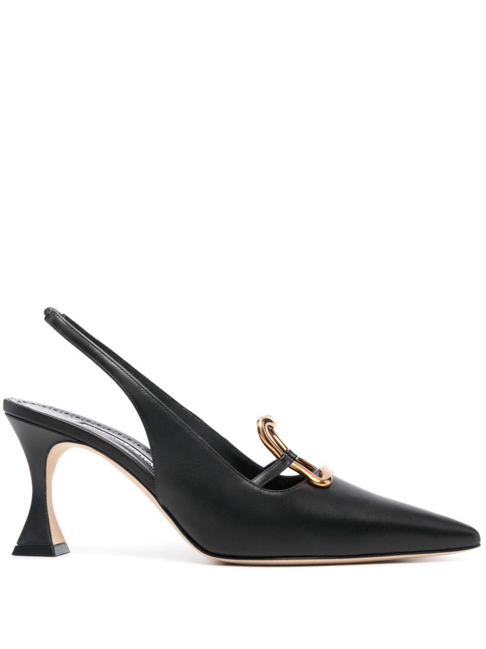 MANOLO BLAHNIK 70mm Nikkal Slingback Pumps In Black Product Image