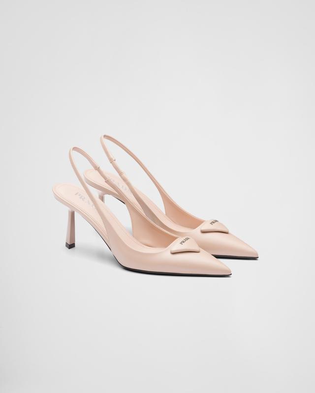 Brushed leather slingback pumps Product Image