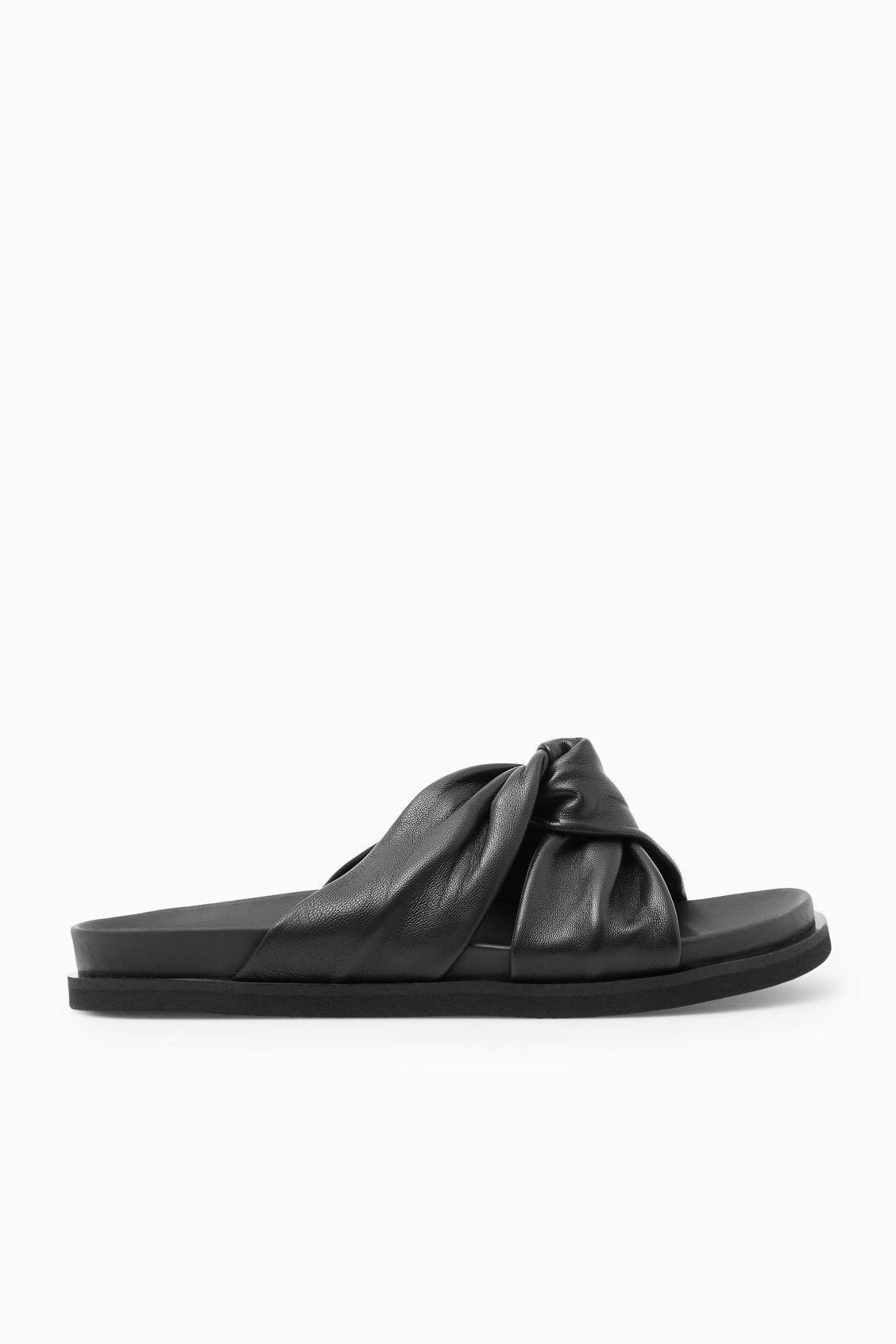 CROSSOVER LEATHER SLIDES Product Image