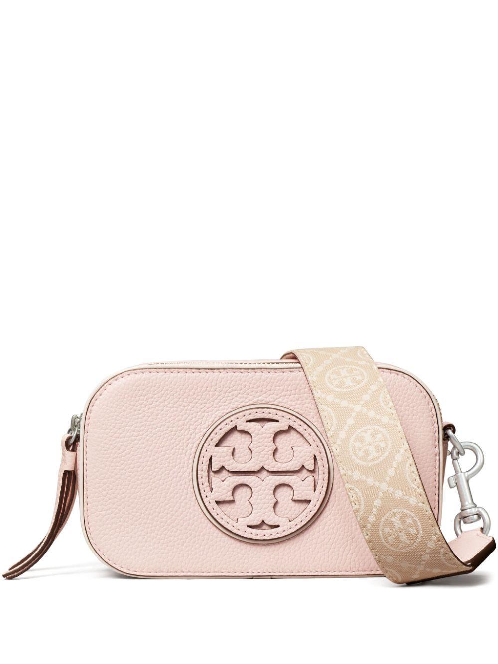 TORY BURCH Mini Miller Leather Crossbody Bag In Pink Product Image