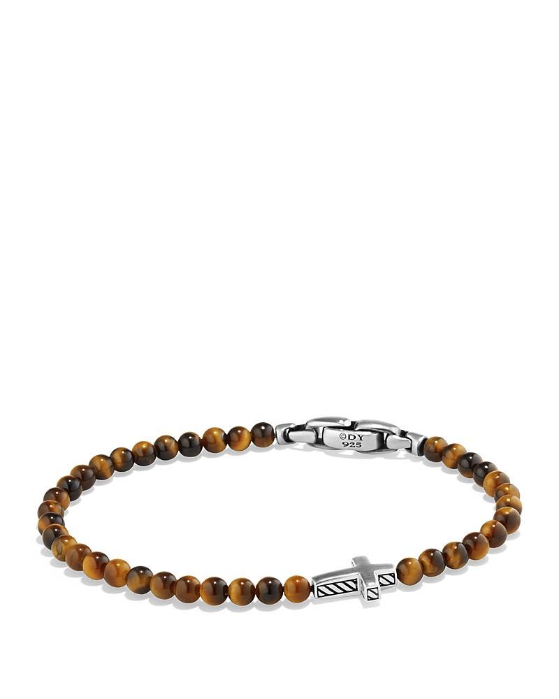 Mens Spiritual Beads Cross Station Bracelet Product Image