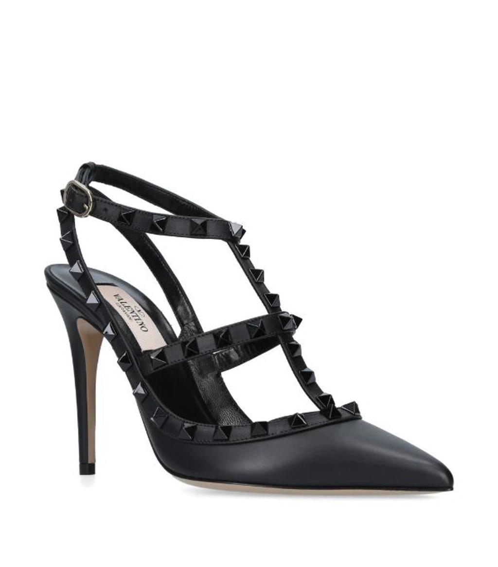 Valentino Rockstud Caged 100 Leather Pump In Black Product Image