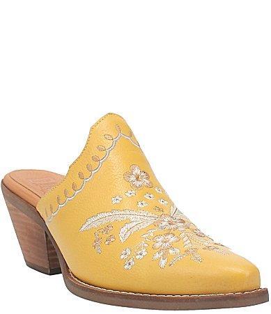 Dingo Wildflower Leather Floral Embroidered Western Mules Product Image