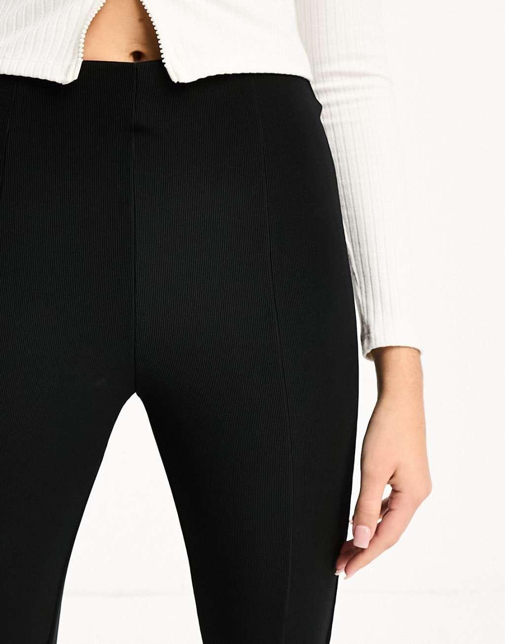 Only Tall high rise split front legging pants in black  Product Image