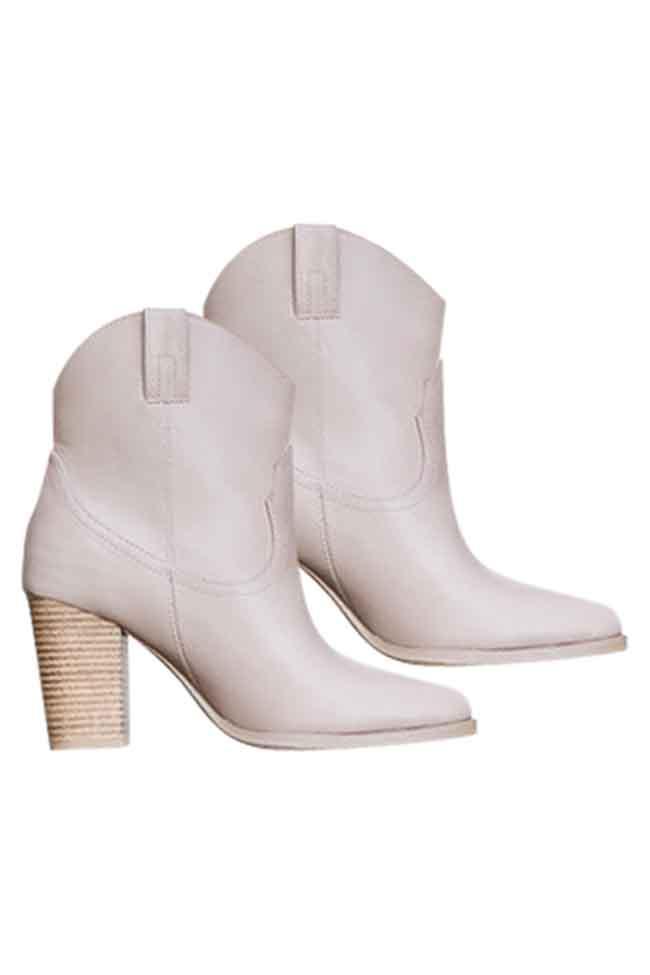 Jaylee Taupe Rounded Toe Western Style Booties FINAL SALE Product Image