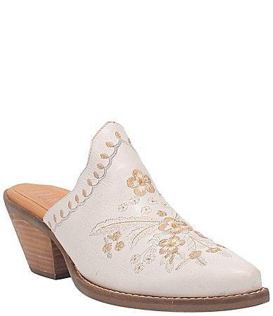 Dingo Wildflower Leather Floral Embroidered Western Mules Product Image