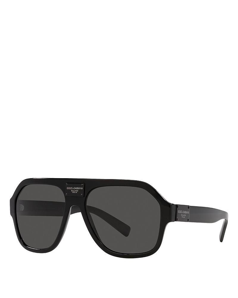 Aviator Shield Sunglasses, 58mm In Black/gray Solid Product Image