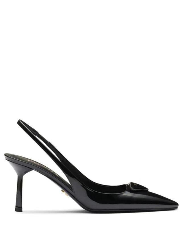 Patent Leather Slingback Pumps In Black Product Image