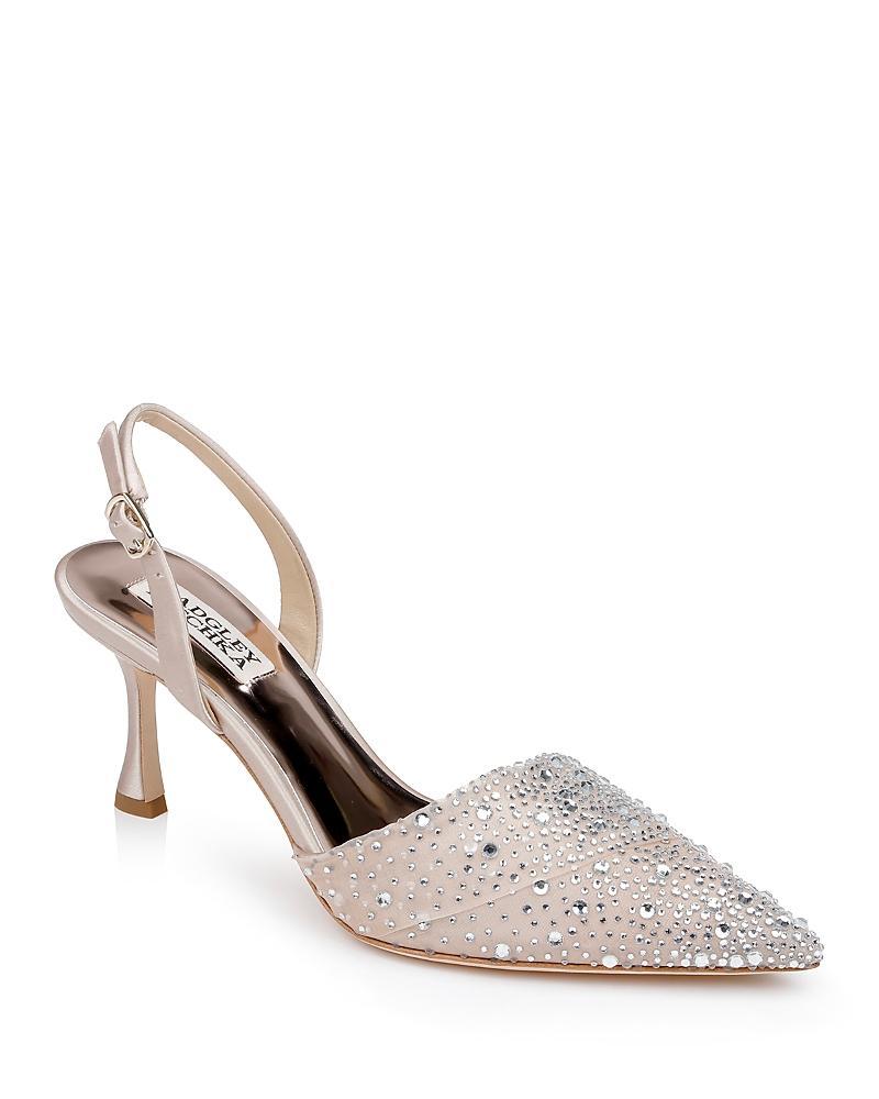 Badgley Mischka Womens Brenna Embellished Slingback Pumps Product Image