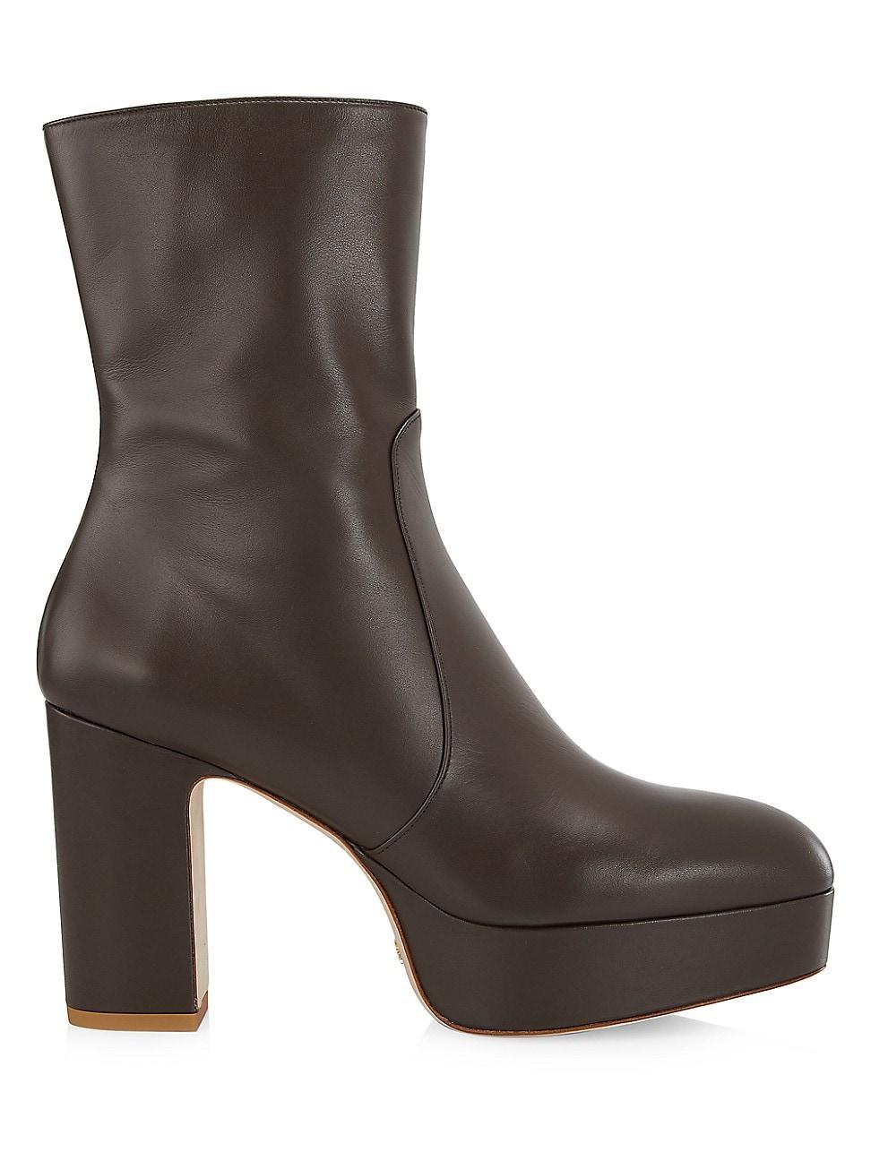 Womens Lala 110MM Leather Side-Zip Platform Booties Product Image