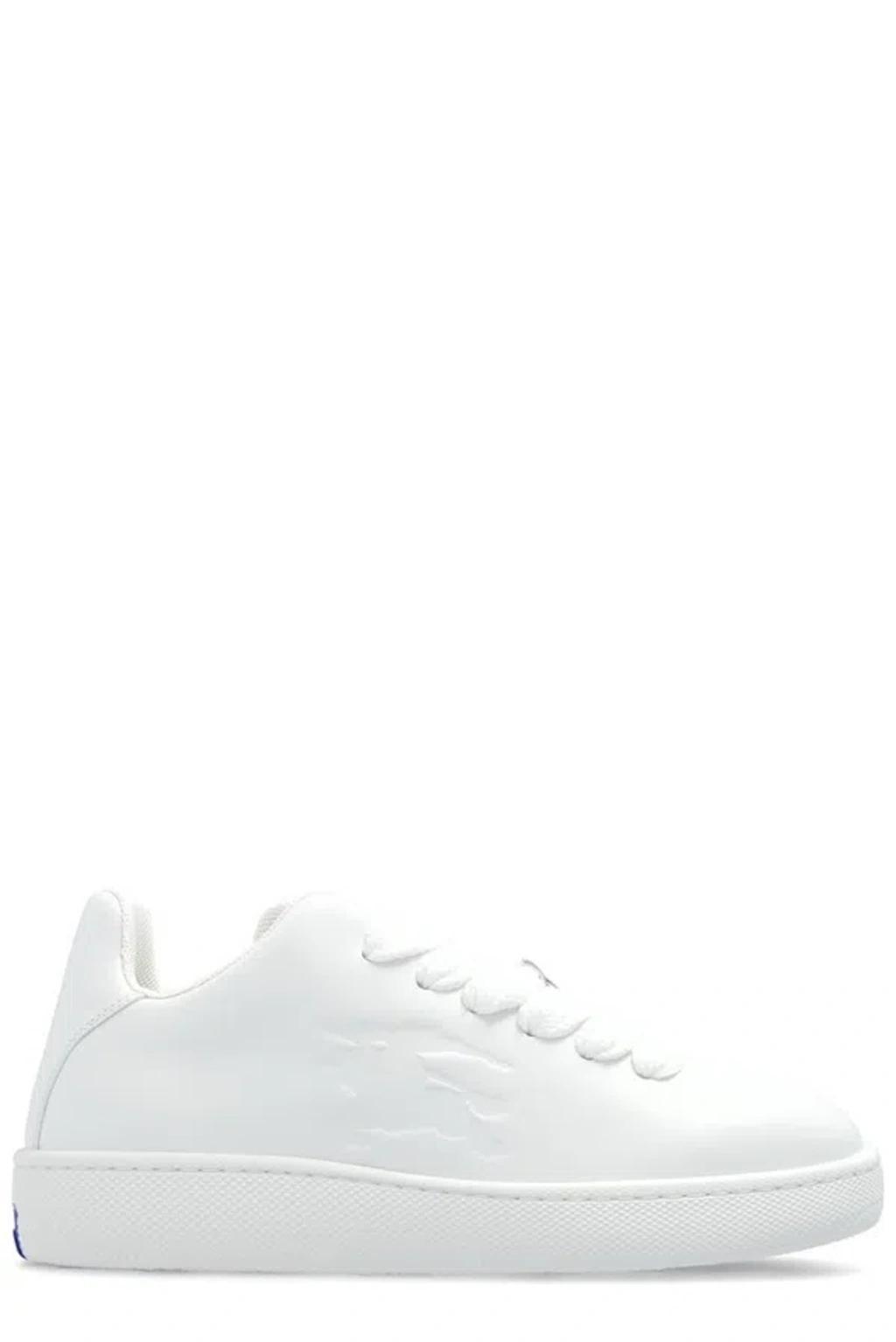 BURBERRY Lace Up Round Toe Trainers In White product image