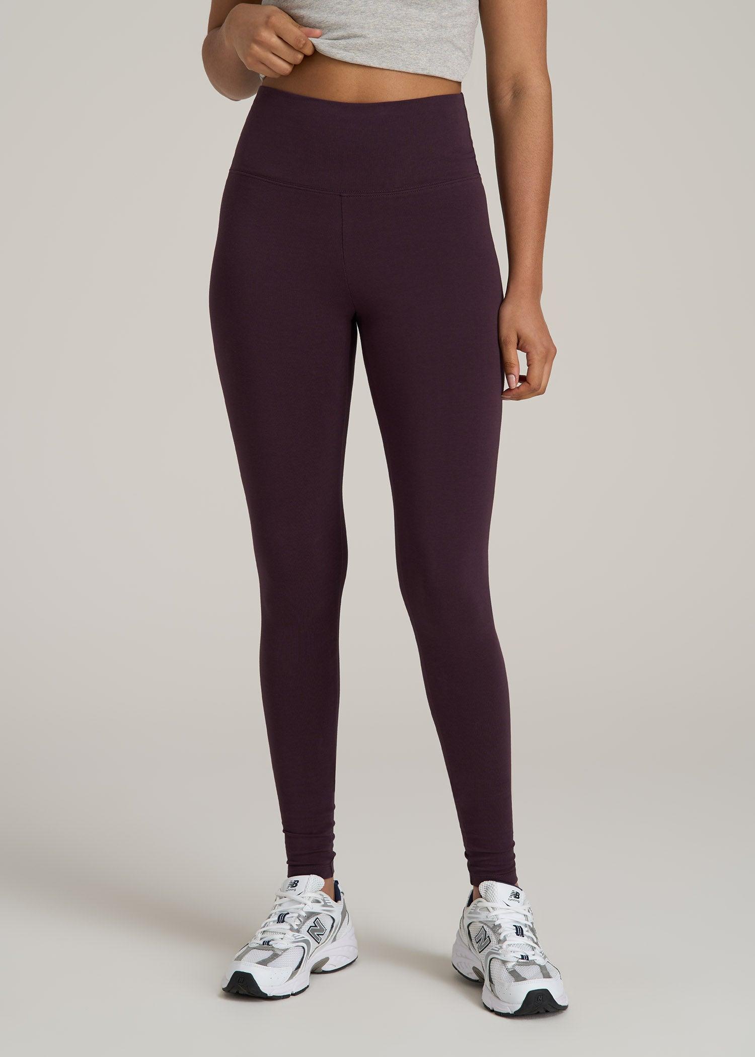 Women's Tall Cotton Leggings in Deep Purple Product Image