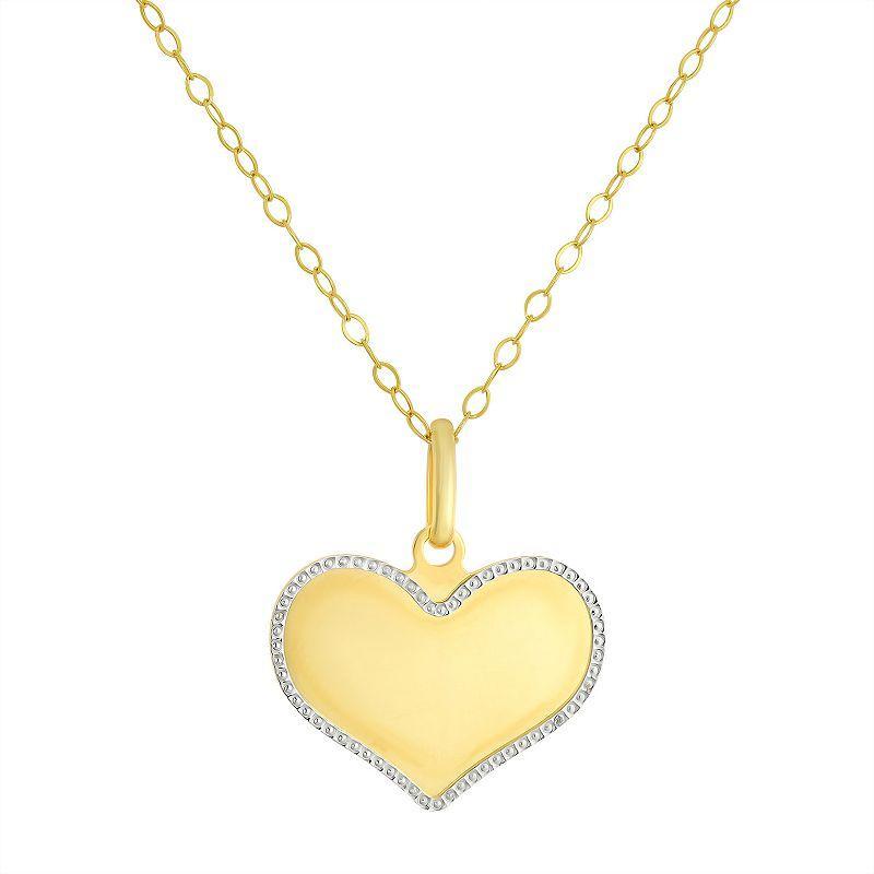 Taylor Grace Two-Tone 10k Gold Heart Pendant Necklace, Womens 10k 2 Tone Product Image