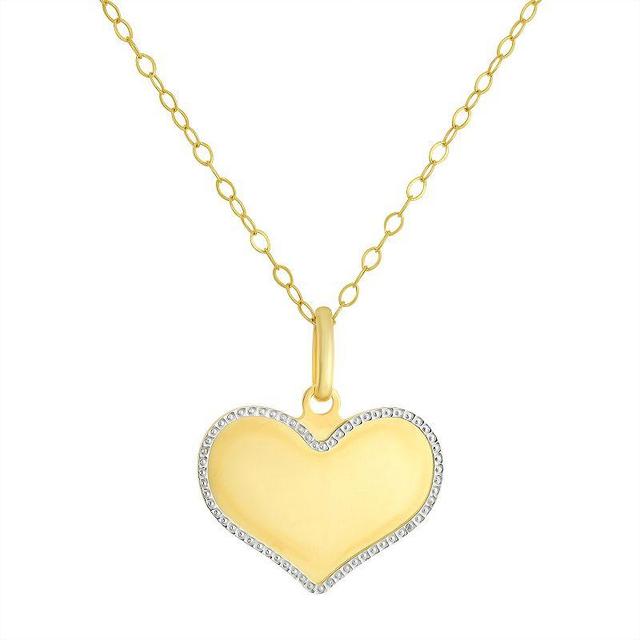 Taylor Grace Two-Tone 10k Gold Heart Pendant Necklace, Womens 10k 2 Tone Product Image