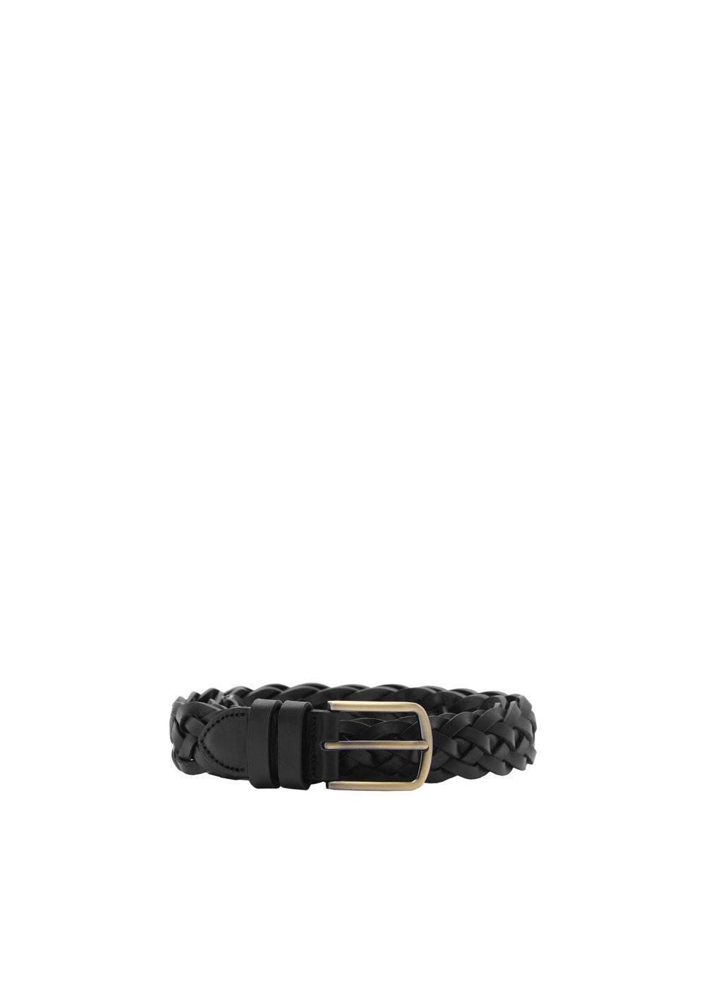 MANGO MAN - 100% braided leather belt blackMen Product Image