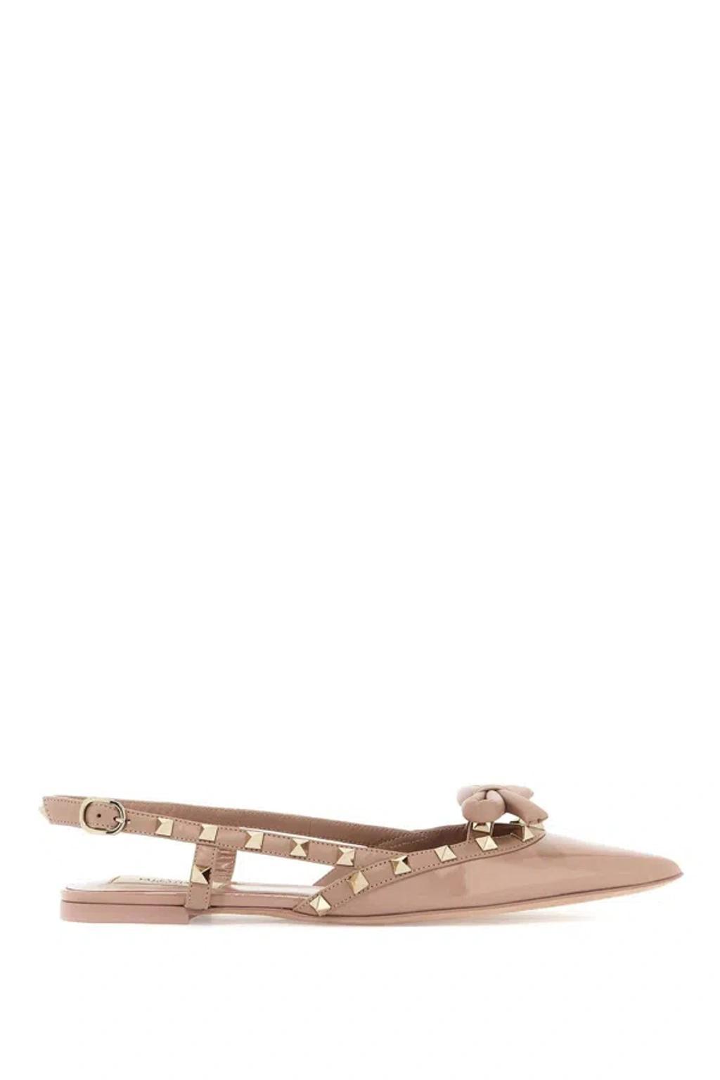 VALENTINO GARAVANI Rockstud Bow Slingback Baller In Neutro Product Image