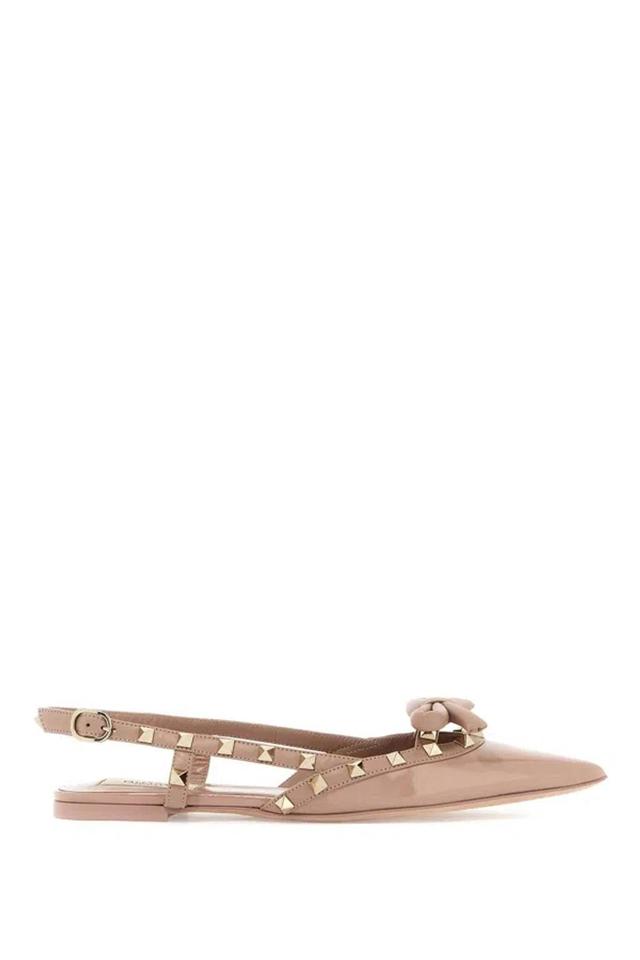 VALENTINO GARAVANI Rockstud Bow Slingback Baller In Neutrals Product Image