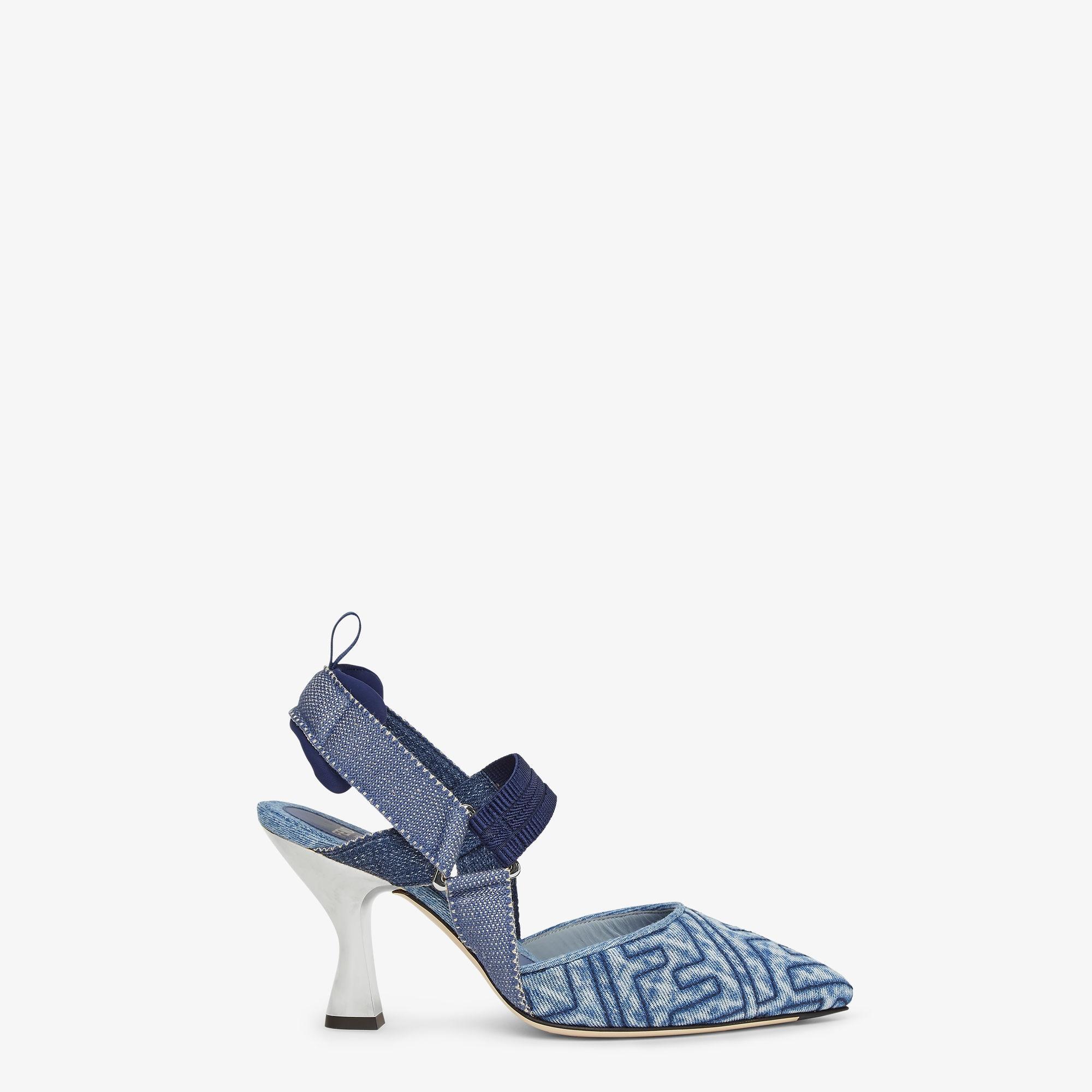 ColibrìBlue denim high-heeled slingbacks Product Image