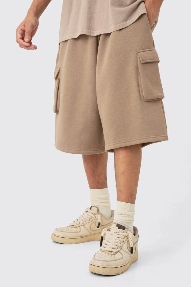 Jersey Cargo Long Jort | boohooMAN USA Product Image