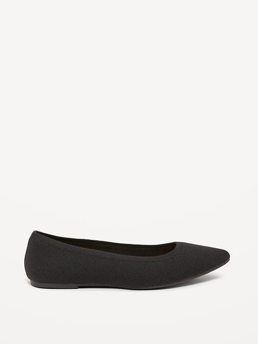 Soft-Knit Pointed-Toe Ballet Flats Product Image