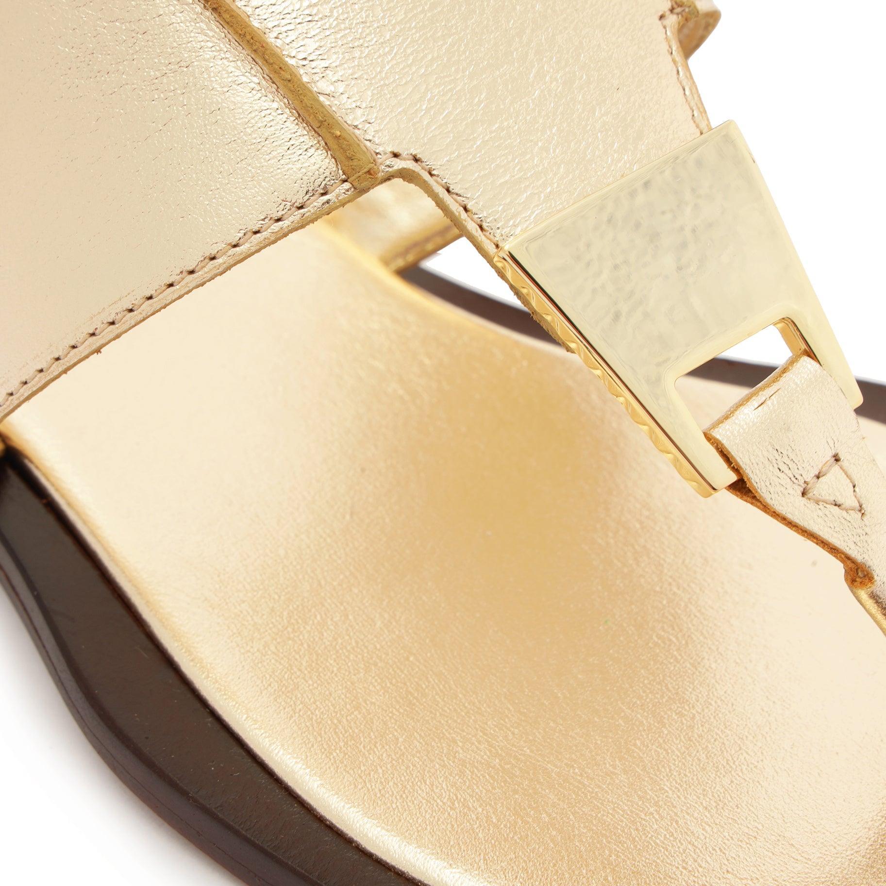 Salma Metallic Leather Flat Sandal Product Image