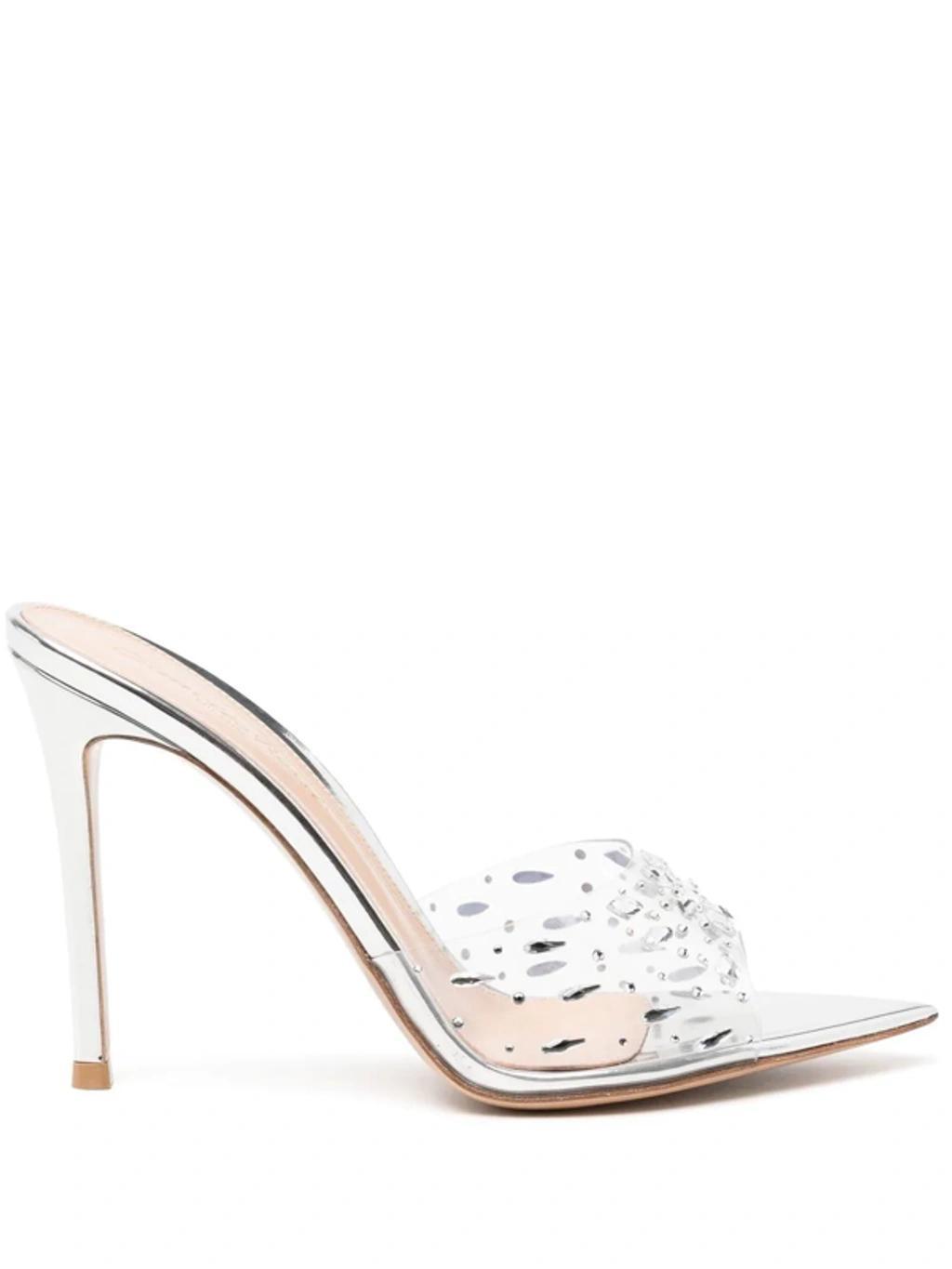 GIANVITO ROSSI Glass Crystal-embellished Sandals In Silver Product Image