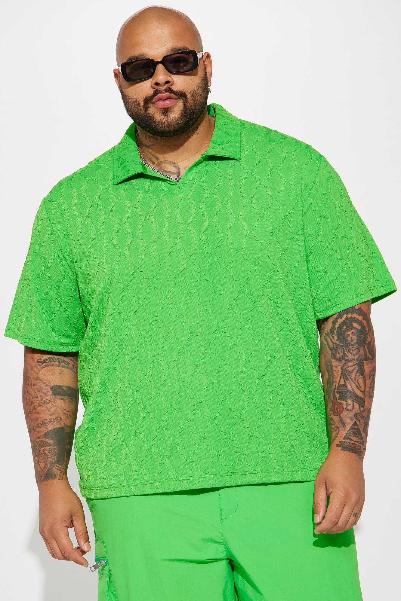 Ruched Helix Short Sleeve Polo - Green Product Image