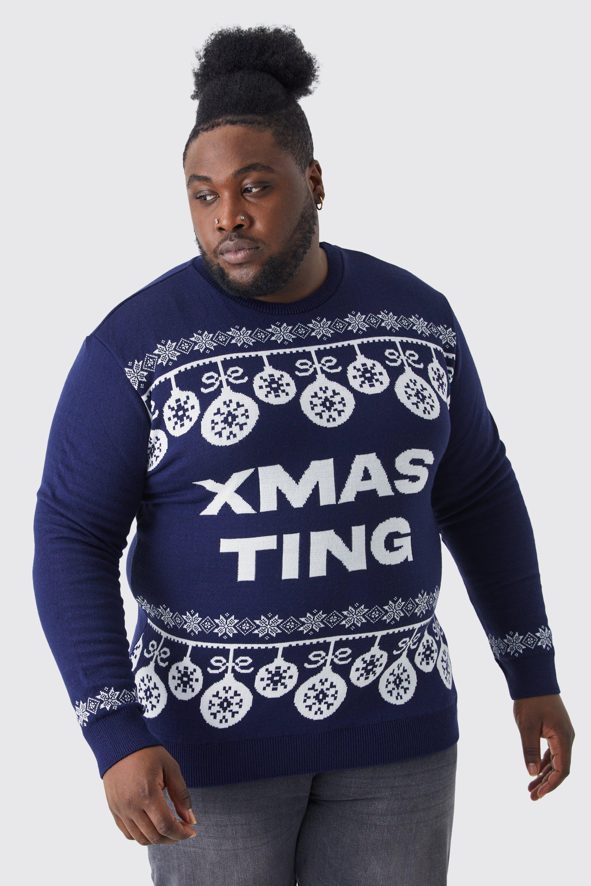 Plus Xmas Ting Christmas Sweater | boohooMAN USA Product Image