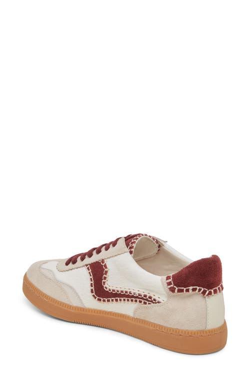 DOLCE VITA Notice Stitch Genuine Calf Hair Sneaker In White,maroon Stitch Product Image