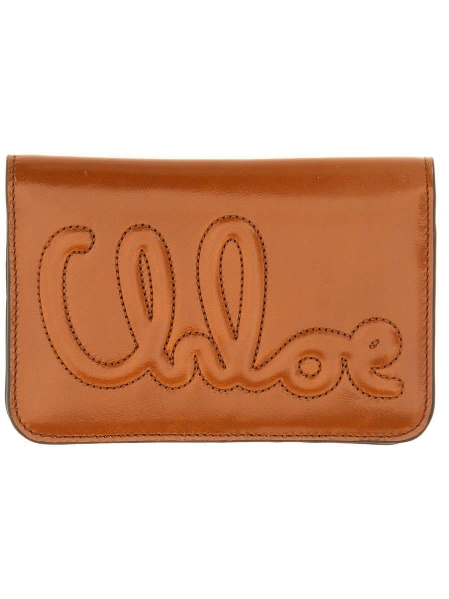 CHLOÉ Wallet With Logo In Buff Product Image