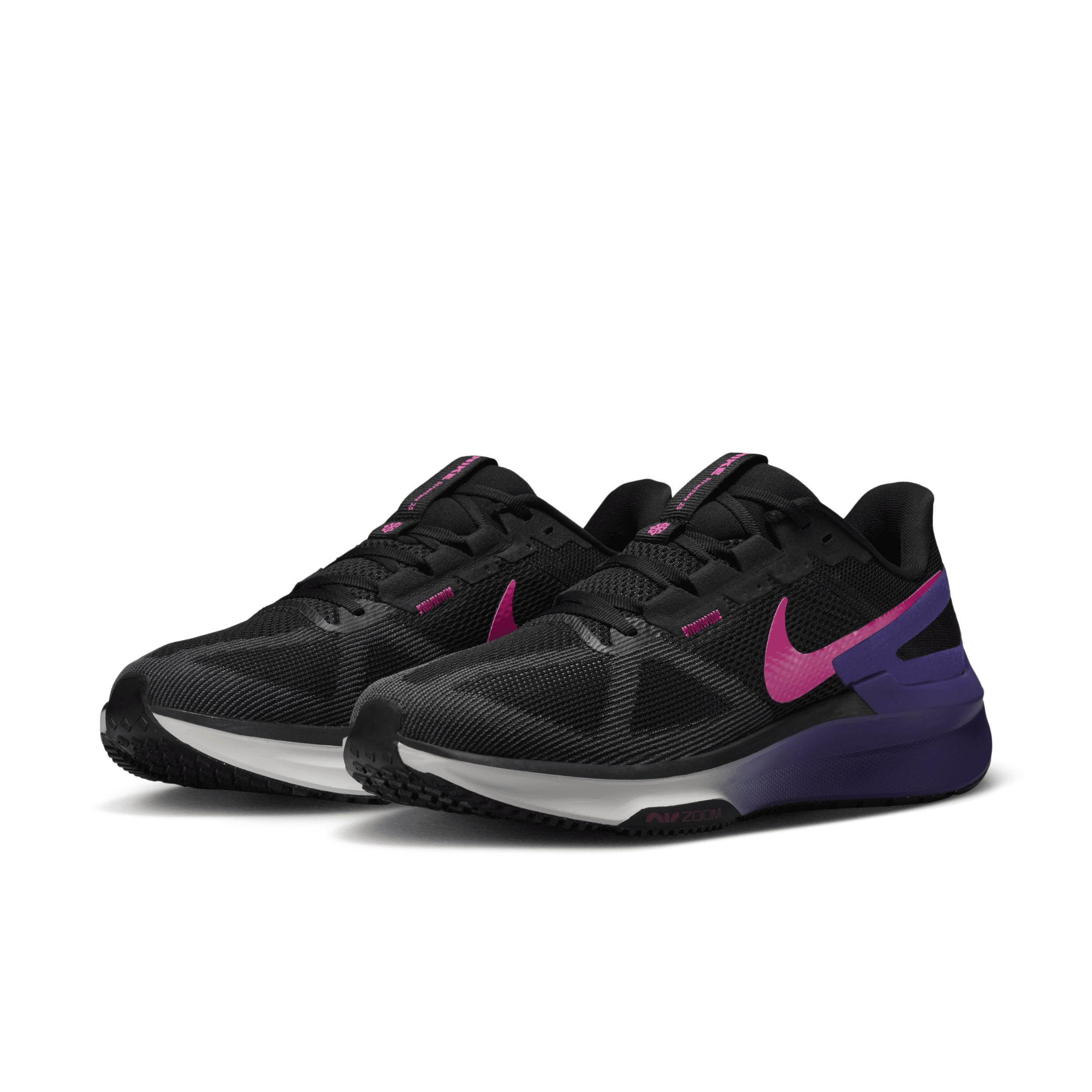 Nike Mens Nike Air Zoom Structure 25 - Mens Running Shoes Anthracite/Black/Fuchsia Product Image