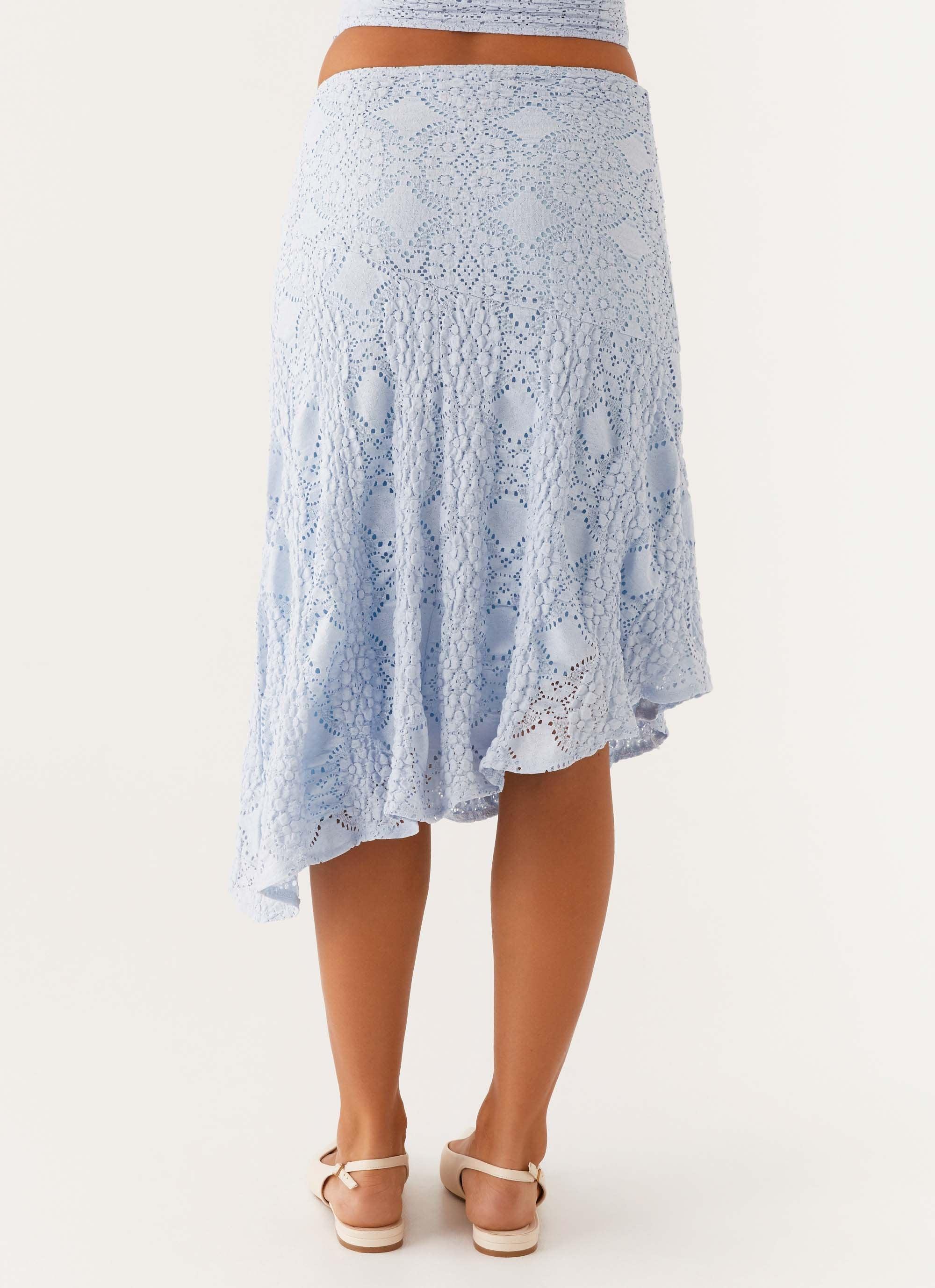 Diamond Sky Midi Skirt - Blue Product Image