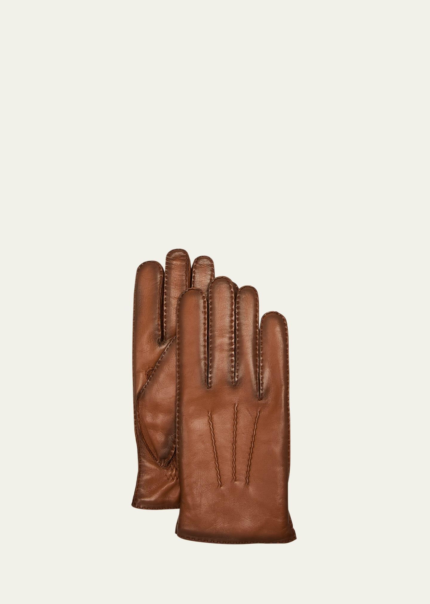 Mens Patina Leather Gloves Product Image