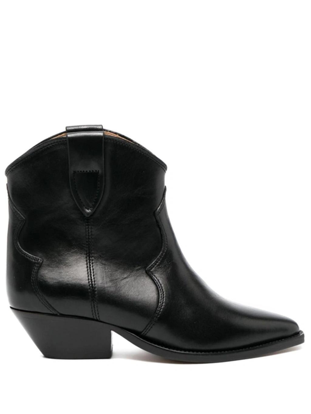 Polished-finish Pointed-toe Boots In Black product image