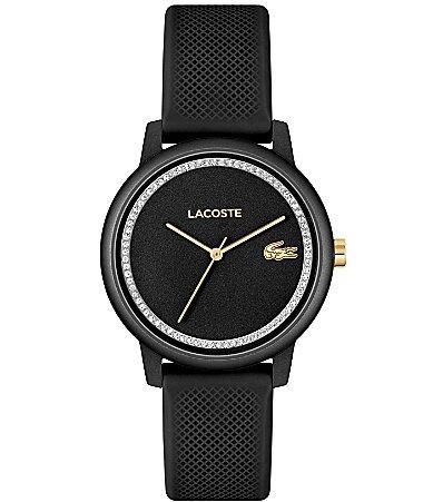 Lacoste Unisex L.12.12 Go Quartz Analog Black Silicone Strap Watch Product Image