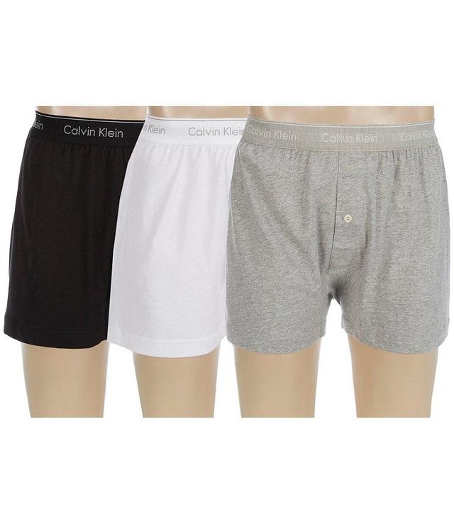 Calvin Klein Cotton Classic Solid Knit Boxers 3-Pack Product Image