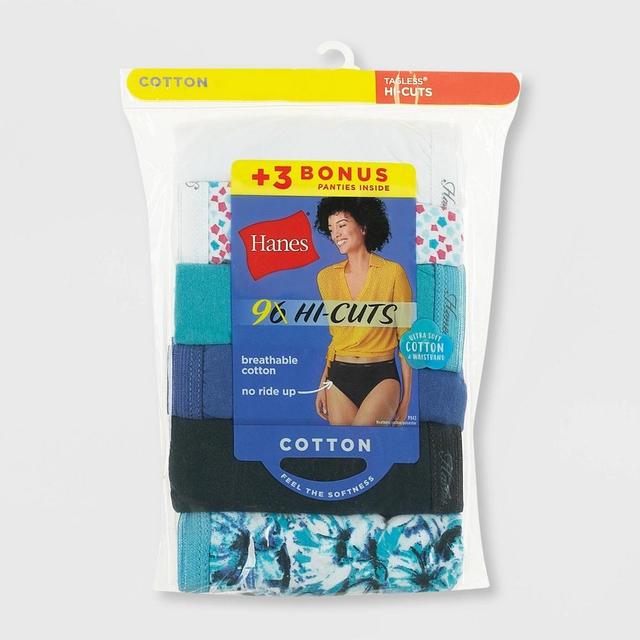 Hanes Women's 6+3pk Free Cotton Hi-Cut Underwear - Colors May Vary 10 Product Image