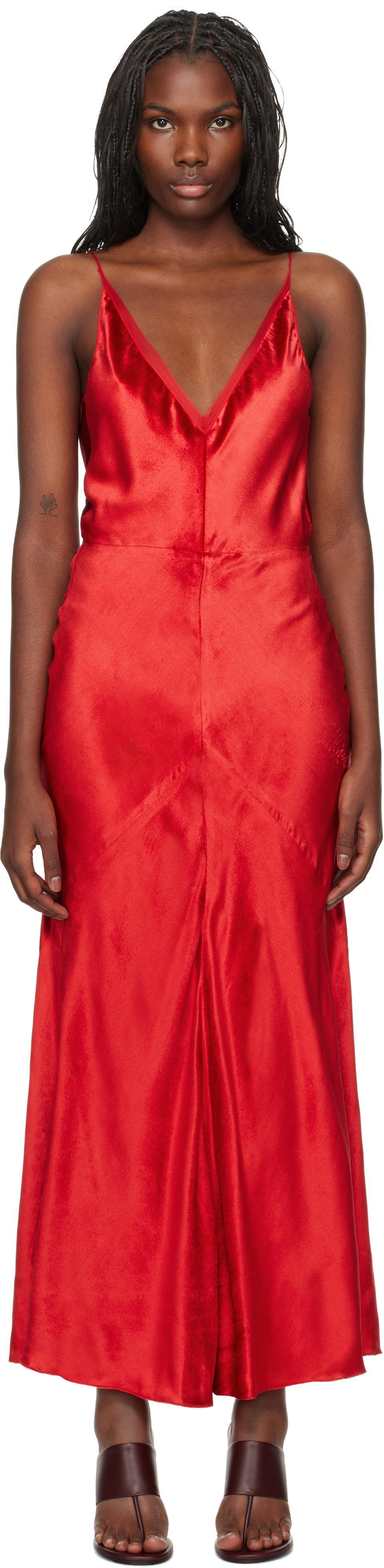 Red Brigita Slip  Maxi Dress Product Image