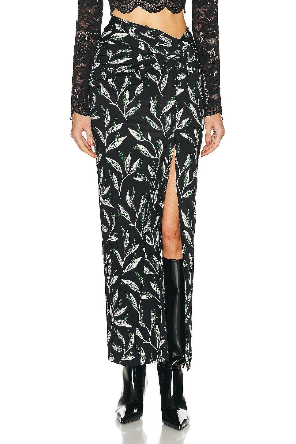 RABANNE Printed Viscose Skirt in Black Product Image