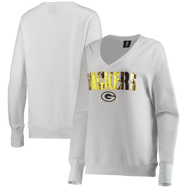 Womens Cuce Green Bay Packers Victory V-Neck Pullover Sweatshirt Product Image