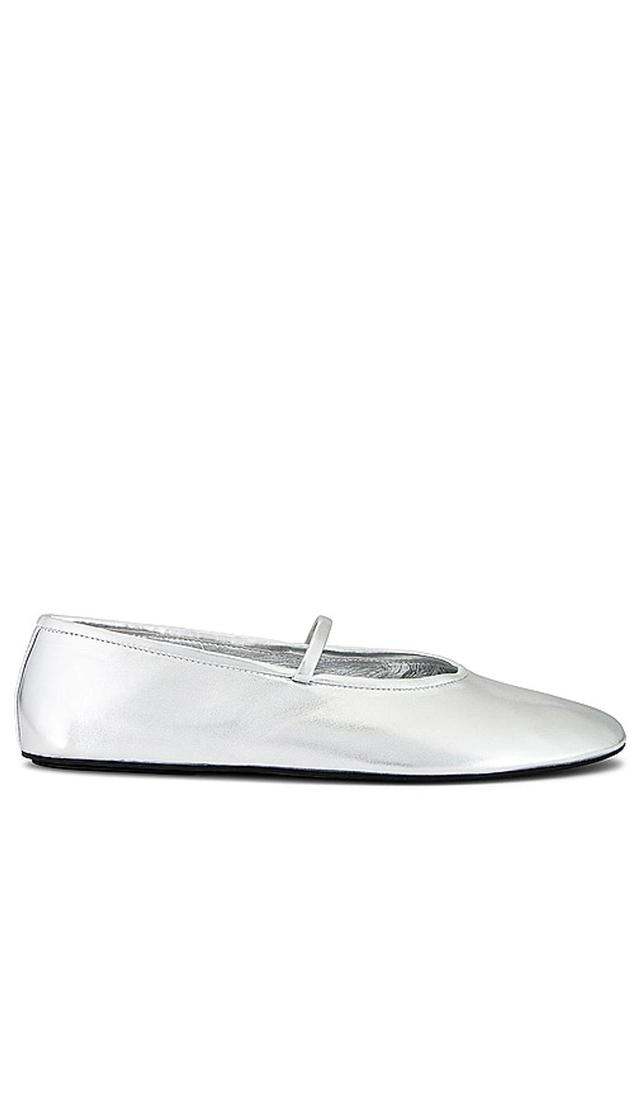 JEFFREY CAMPBELL Dancerina Womens Faux Leather Slip On Ballet Flats In Silver Product Image