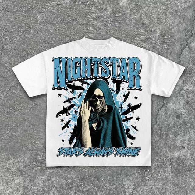 Night Star-Stars Always Shine Vintage Graphic Print Cotton T-Shirt Product Image