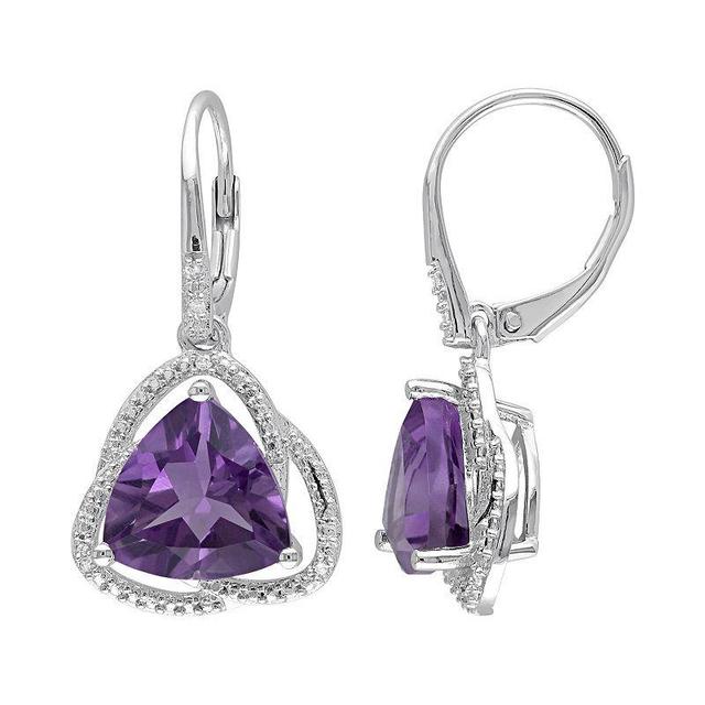 Stella Grace Amethyst & Diamond Accent Sterling Silver Drop Earrings, Womens, Purple Product Image